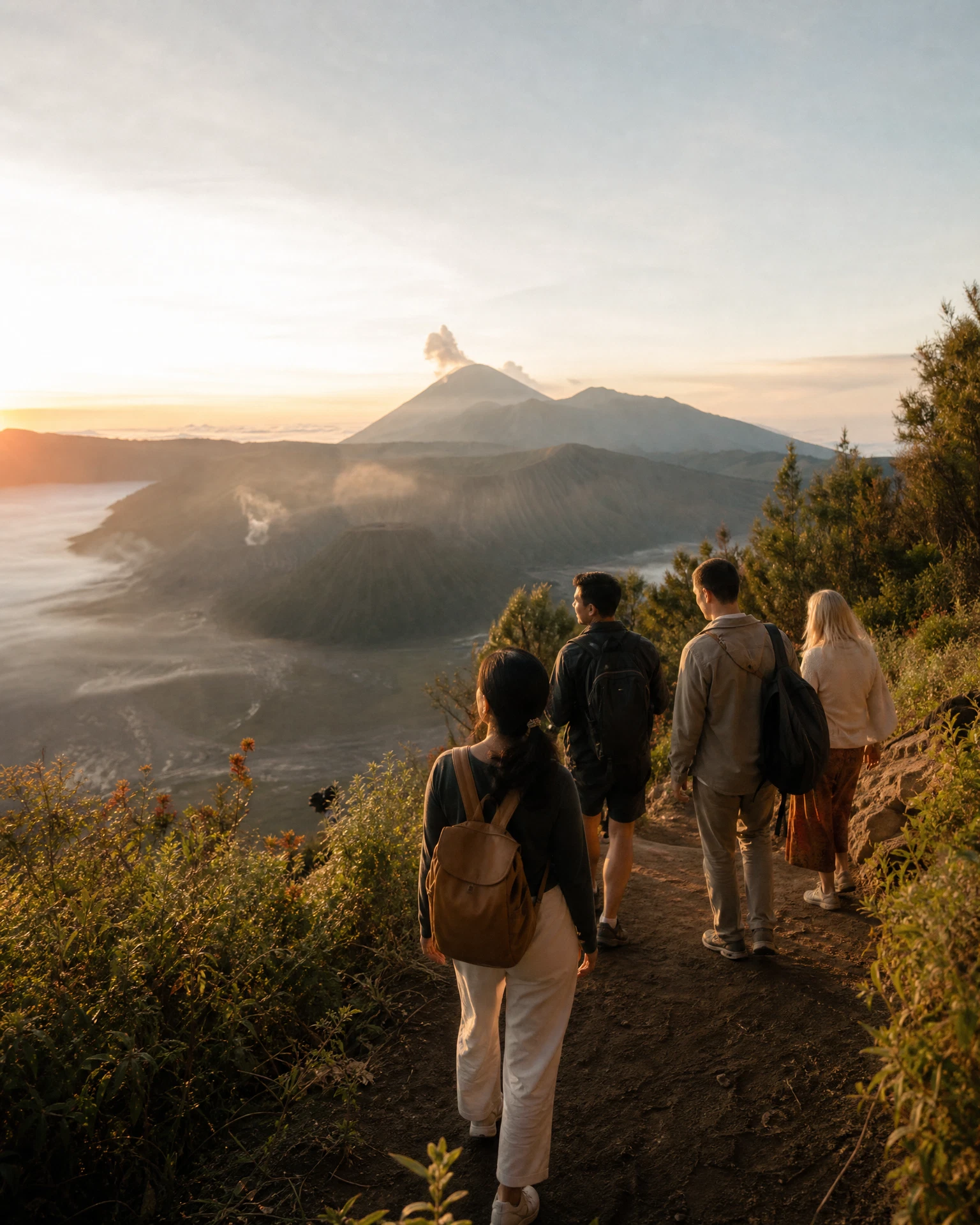 Wisatawan menikmati lanskap Jawa
